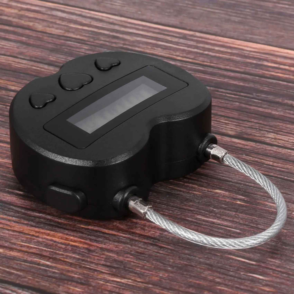 2PCS Black Time Lock LCD Display Time Lock Multifunction Travel Electronic Timer