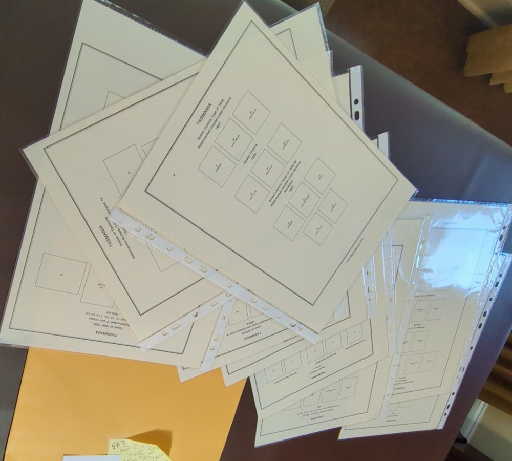 APC Z4853 Tasmania home made album pages in protective collector sheets