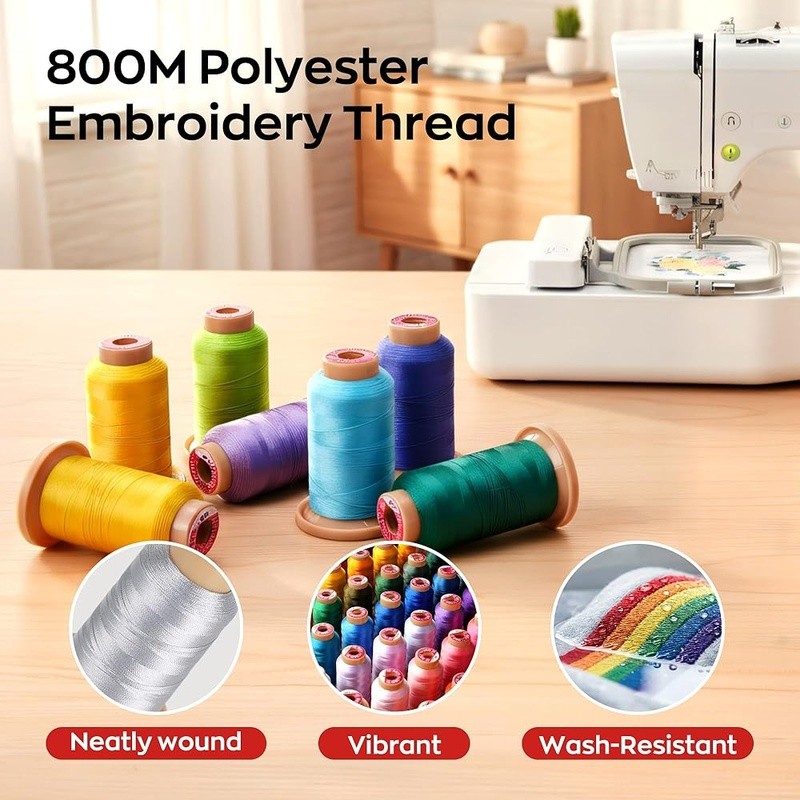 80 Color Embroidery Thread Set Single Needle Machines 40WT Durable Polyester New