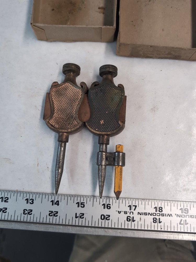 Fine STANLEY No. 3 Brass Trammel Points