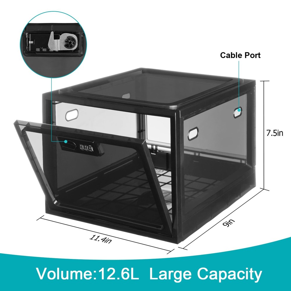 Combination Lock Boxes for Personal Items, Lockable Storage for Office Locker...