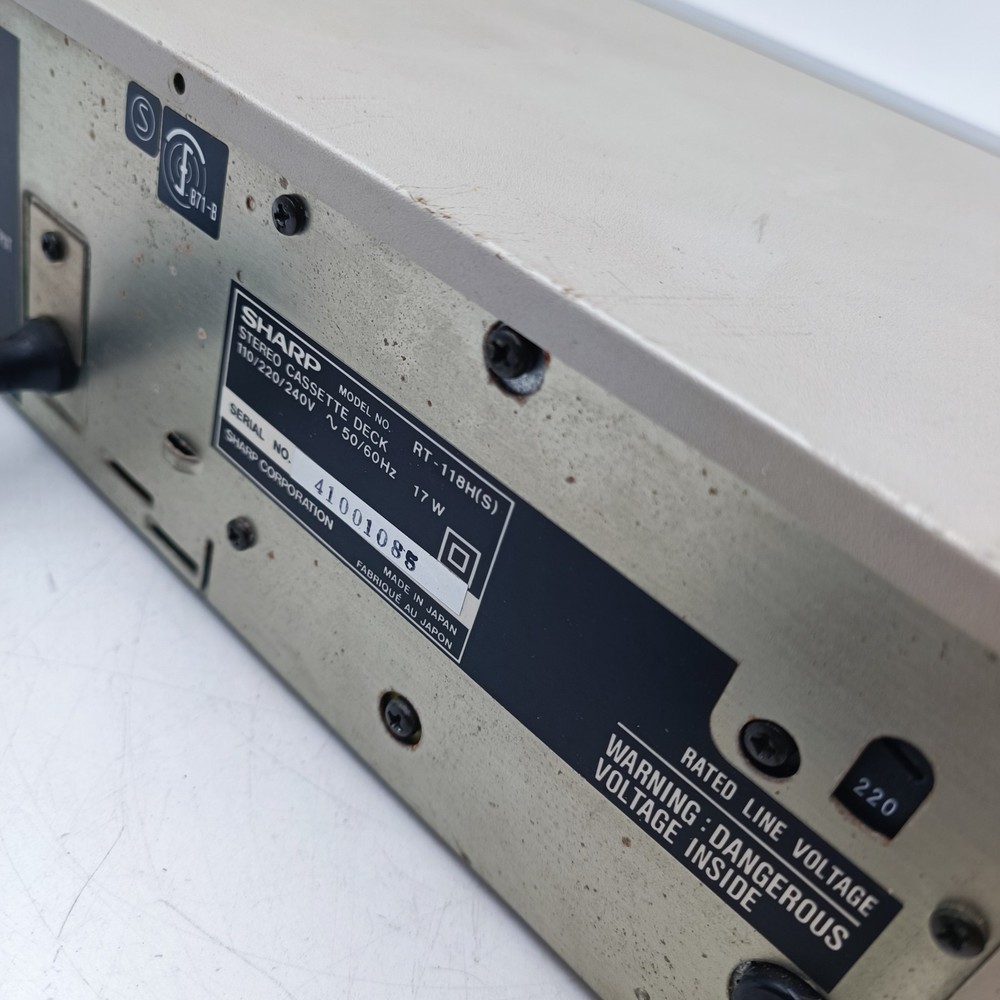 Sharp RT-118 Stereo Cassette Recorder Deck Auto Reverse Full Logic Control