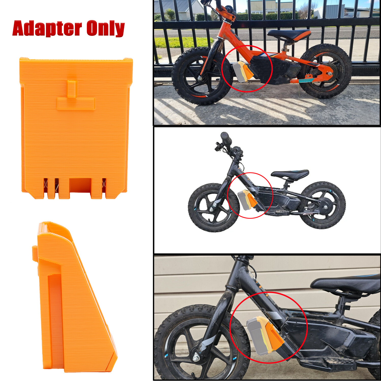 Battwey Adapter For Stacyc 12" and 16" Bikes to fits Dewalt 20V Battery