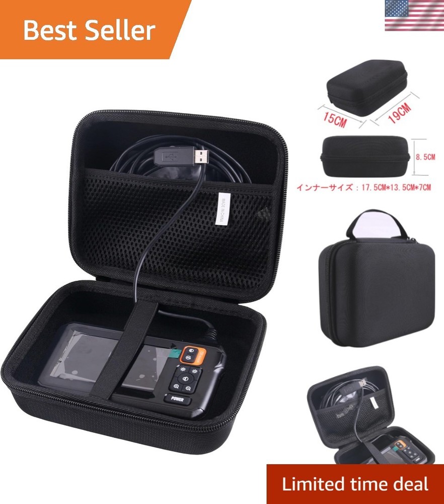Black EVA Hard Case for Borescope & Accessories - Water-Resistant & Lightweight