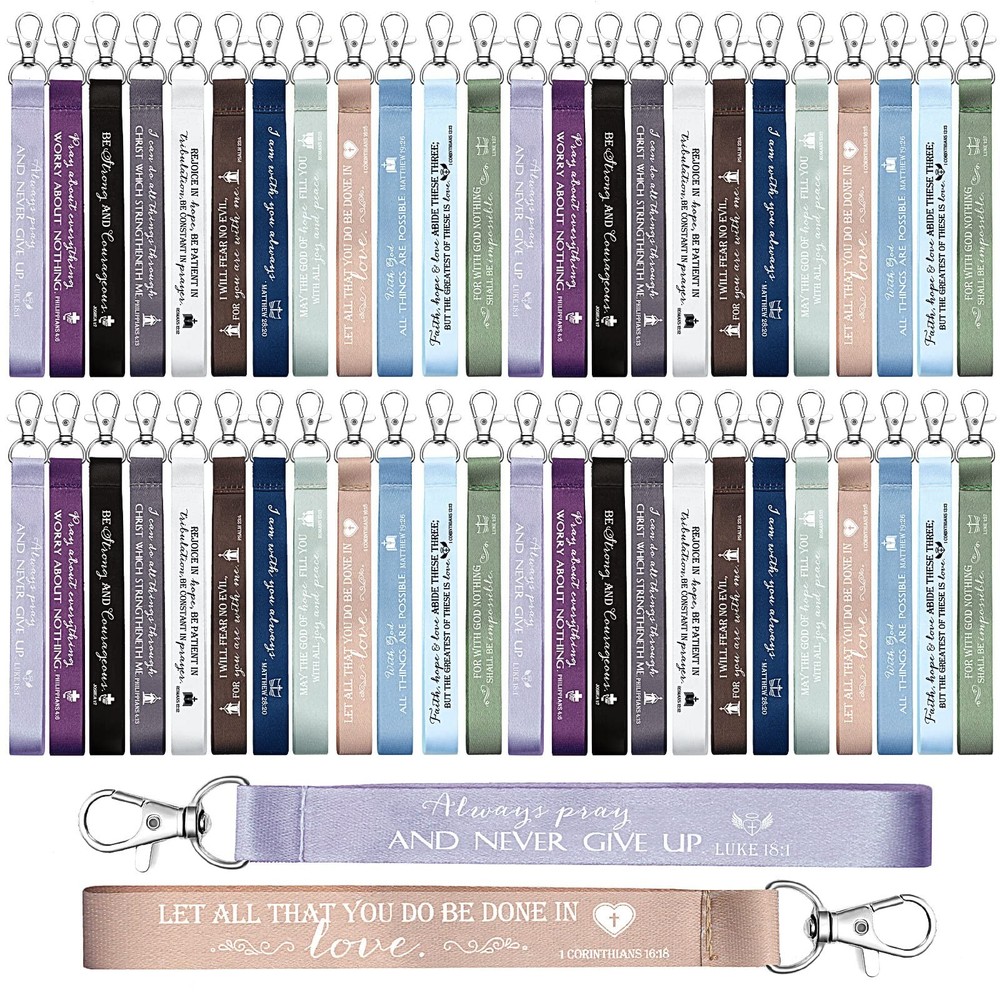 120 Pcs Christian Bible Verse Keychains Bulk Inspirational Scriptures Religio...