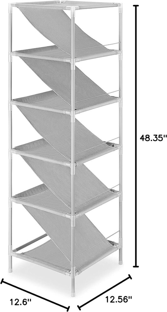 Whitmor Spacemaker Shoe Tower, 5-Tier, Gray