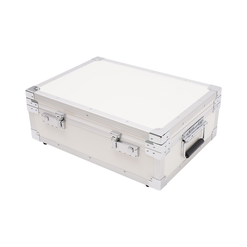 Large Portable Locking Storage Box for Filing Letters & Documents w/Lock Silver