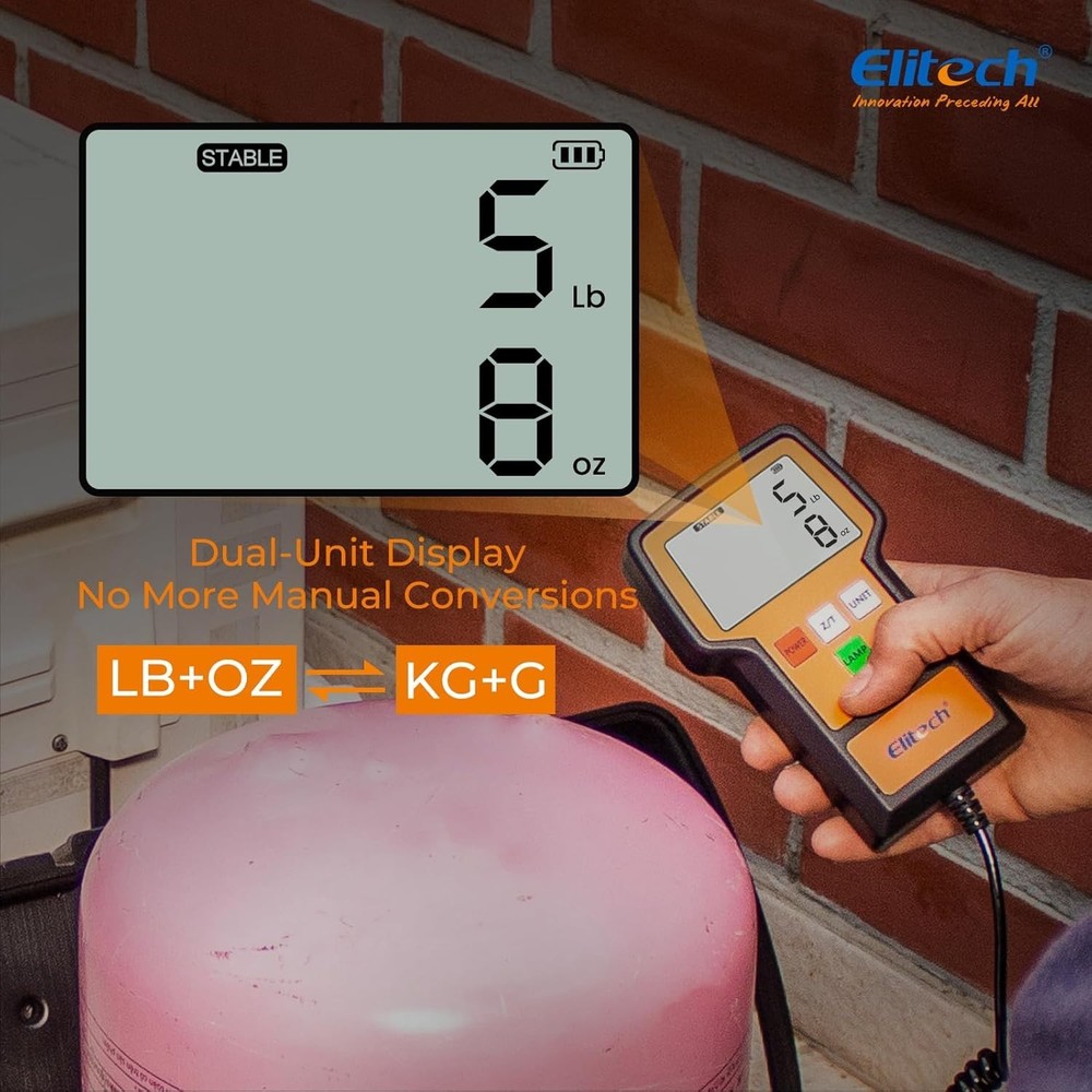 220lb Electronic Refrigerant Scale with Backlit LCD & Case for HVAC