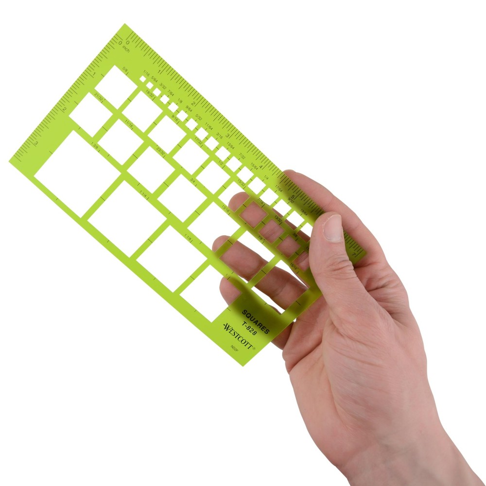 Westcott T-828 Technical Squares Drawing and Drafting Template, Plastic Templ...