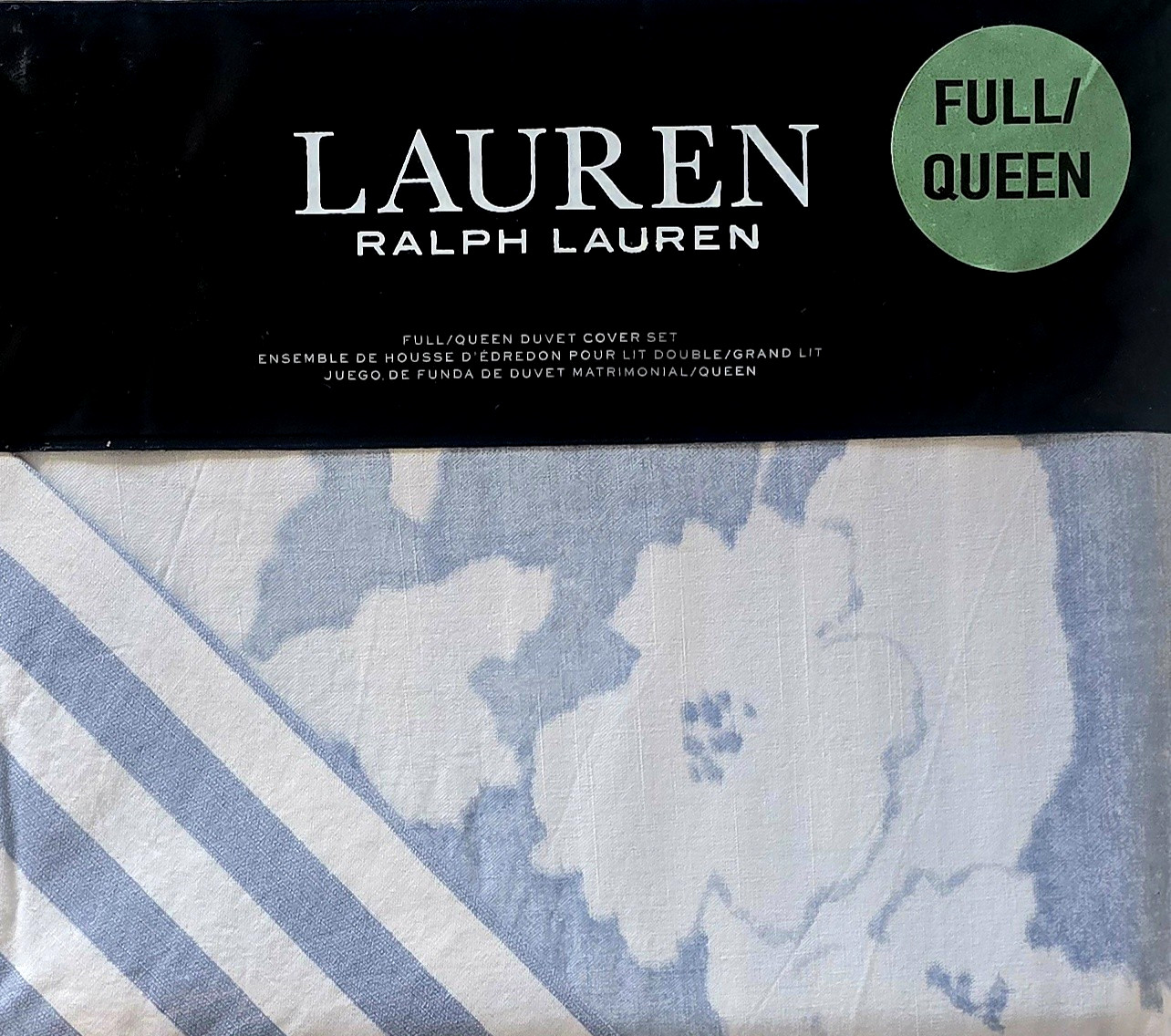 Lauren Ralph Lauren Willa Floral,Stripe FULL/QUEEN Duvet Cover & Sham Set, 3 Pc.