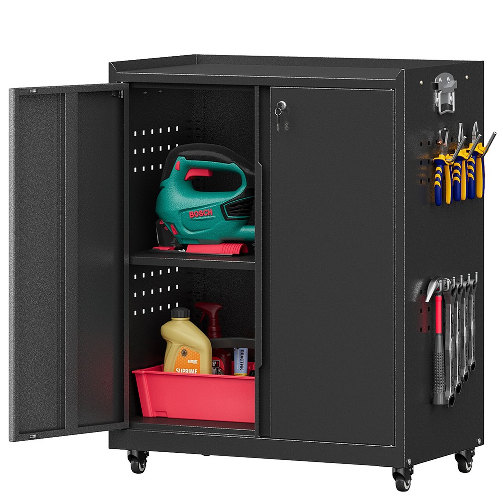 Metal Storage System, 8-Pcs Workshop Cabinet Set for Organizing Garage/Tools Box