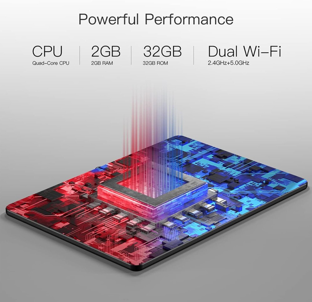 Dragon Touch 10.1" Tablet 32GB Quad-Core Processor 8MP Camera Notepad K10 Wifi