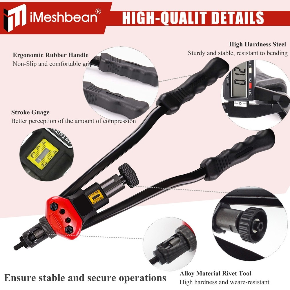 Rivet Nut Gun Kit Rivnut Setting Tools Nut Setter Tool Hand Blind Riveter 16"