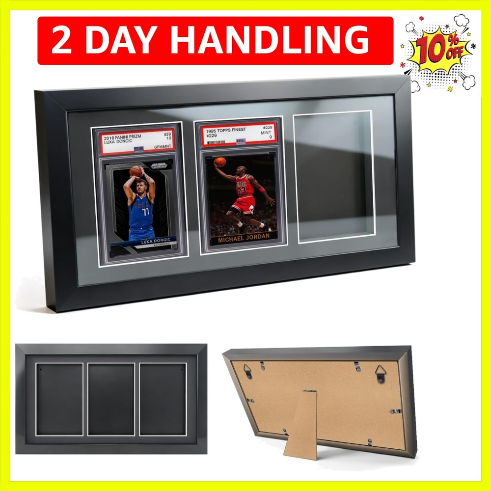 Graded Card Display Frame – Compatible with PSA, CGC, TAG Slabs – Solid Wood ...