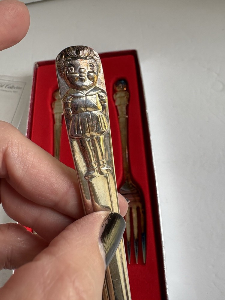 Vintage Campbell Soup Kid Collection Silverplate Flatware set - Fork, Spoon -c