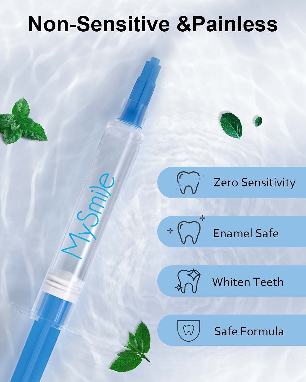 MySmile PAP Teeth Whitening Kit with 5LED Light Upper Lower Tray Whitener Gel