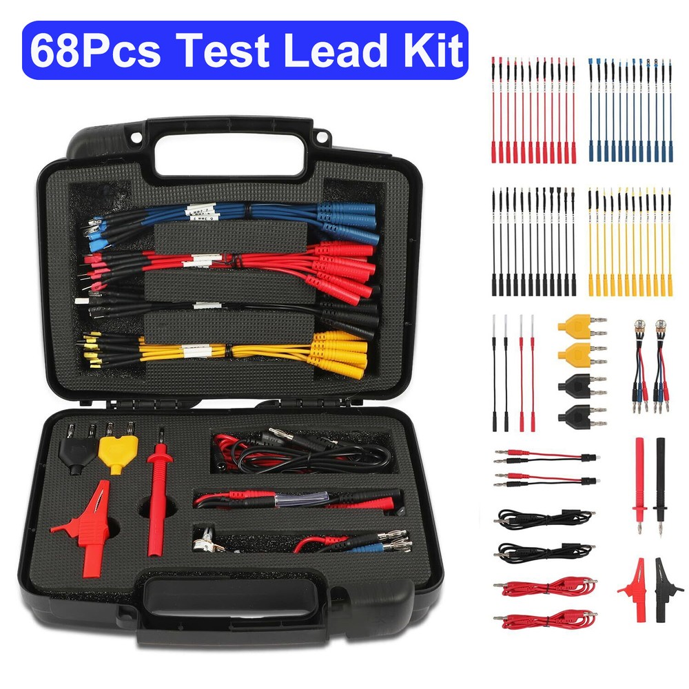 68 Pcs Electrical Multimeter Test Leads Kit Probe Cable Terminal Test Diagnostic