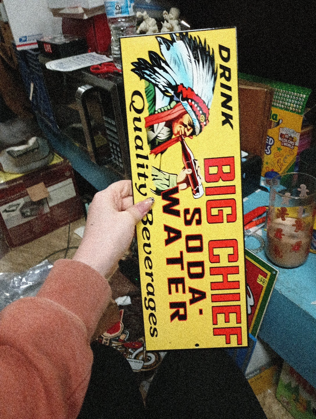 Porcelain Drink Big Chief Soda Water Sign