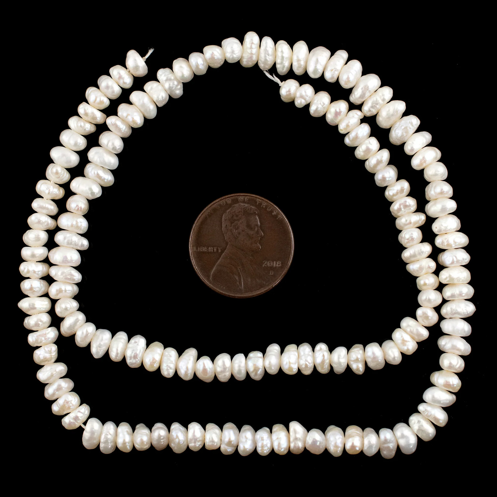 White Vintage Japanese Pearl Heishi Beads 5mm Disk 16 Inch Strand