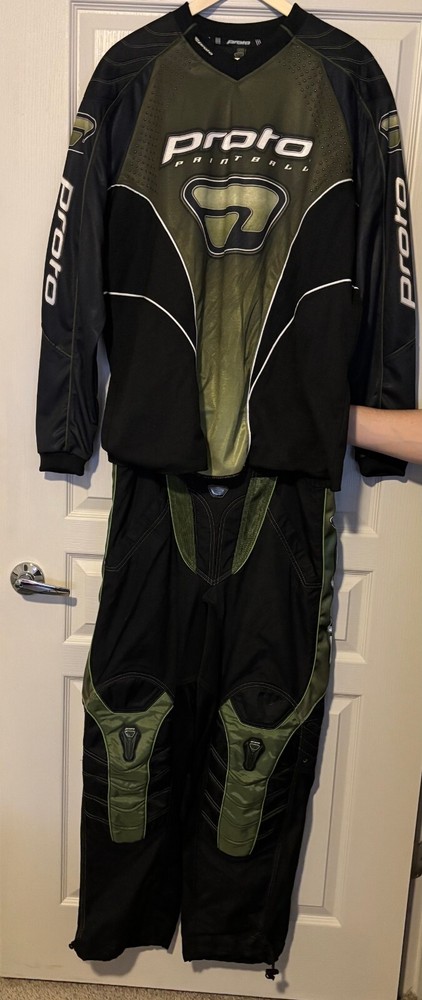 Olive Proto Paintball Jersey And Pants Set - Size Medium, Excellent Condition