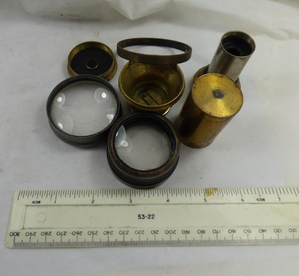 VINTAGE MICROSCOPE spare parts / accessories ANTIQUE assorted various items