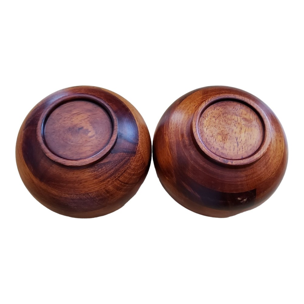 2 solid wood bowls