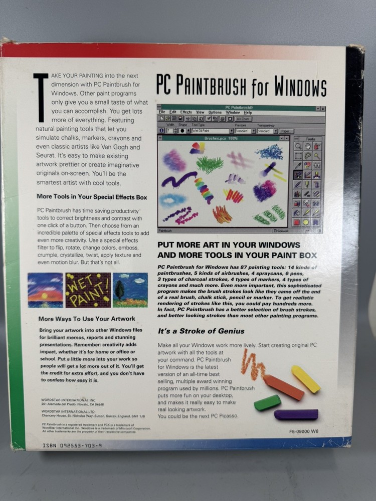 PC Paintbrush for Windows Vintage Software NEW Sealed Inner Box Big Box