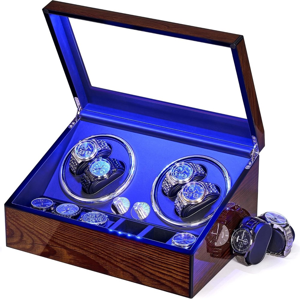 BEWISHOME Watch Winders for Automatic Watches, Winder Brown