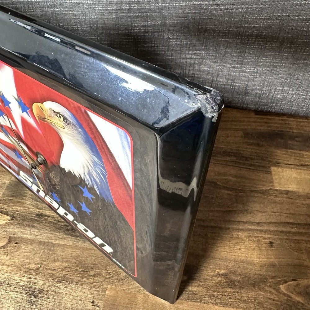 Vintage Jebco Snap-On Tools Clock Patriotic American Flag & Eagle READ