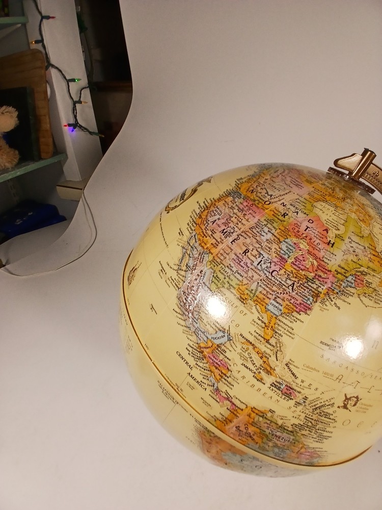 mountains Raised REPLOGLE Globemaster 12 Inch Globe wood Base - great shape