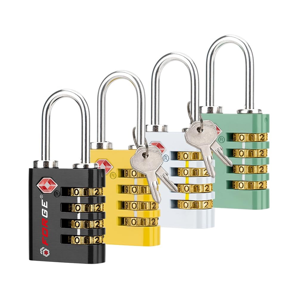 Forge DualOpening Key or Combination Access Lock, TSA Approved Locks for Lugg...
