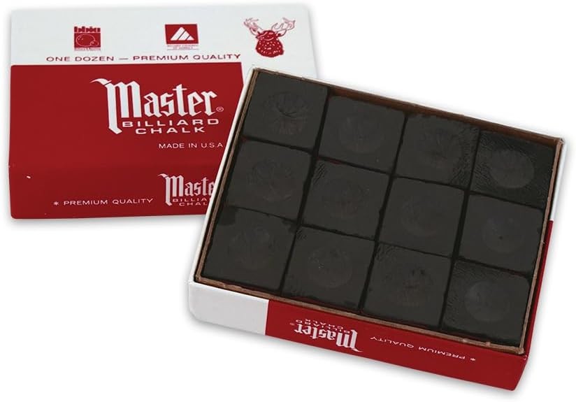Master Pool Cue Chalk Set 12 Cubes Billiard Stick Chalk Box Replacement