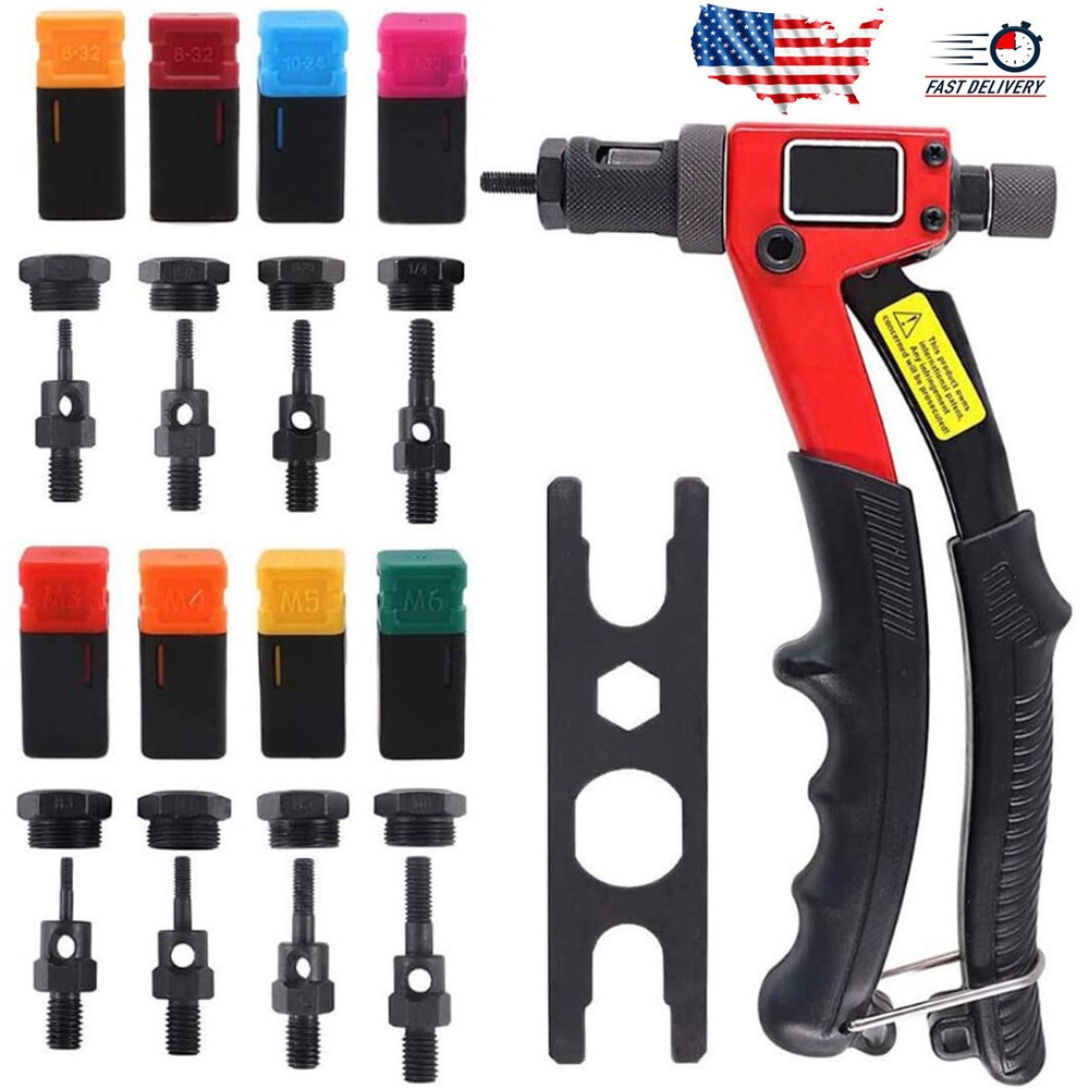 Rivet Gun Kit Rivnut Thread Setting Tool Nut Setter NutSert Metric SAE Riveting
