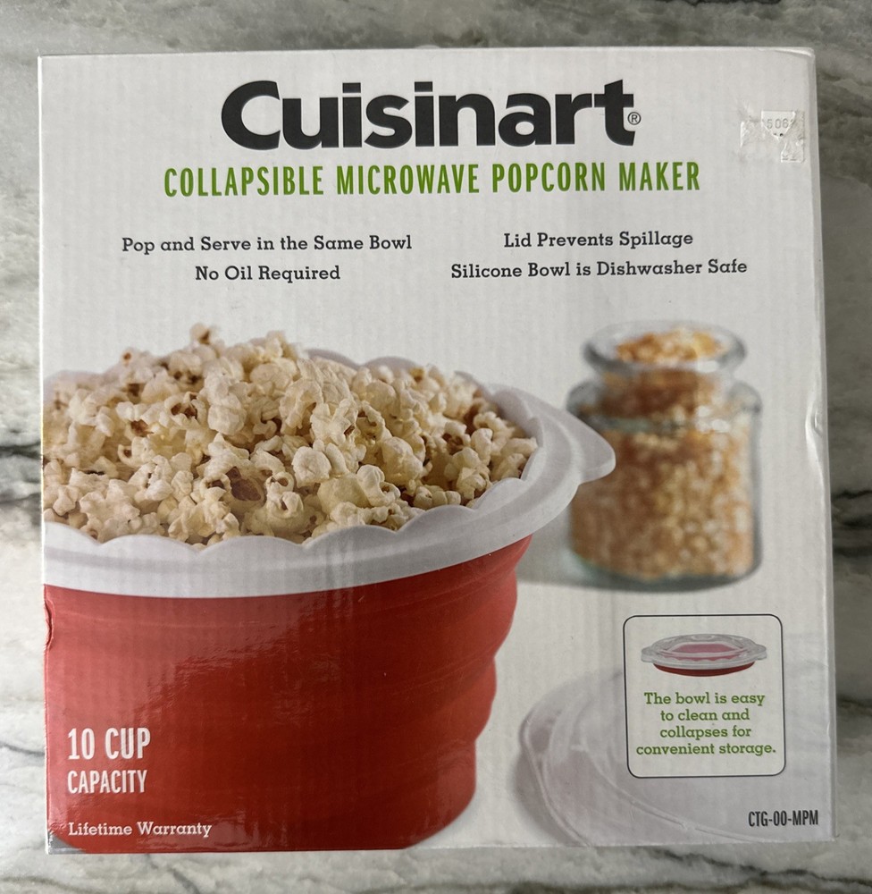 Cuisinart Collapsible Microwave Popcorn Maker, Red