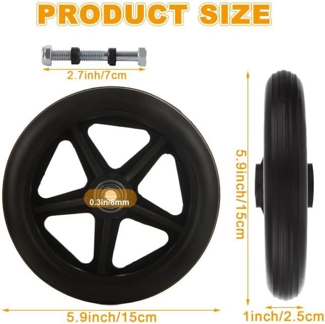 4 Pack 6 Inch Walker Wheel Replacements Anti-Slip Rollator Front Wheels Set