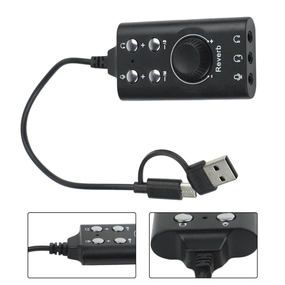 USB USB C Adapter for 3 5mm Audio with Built in Volume Control Feature