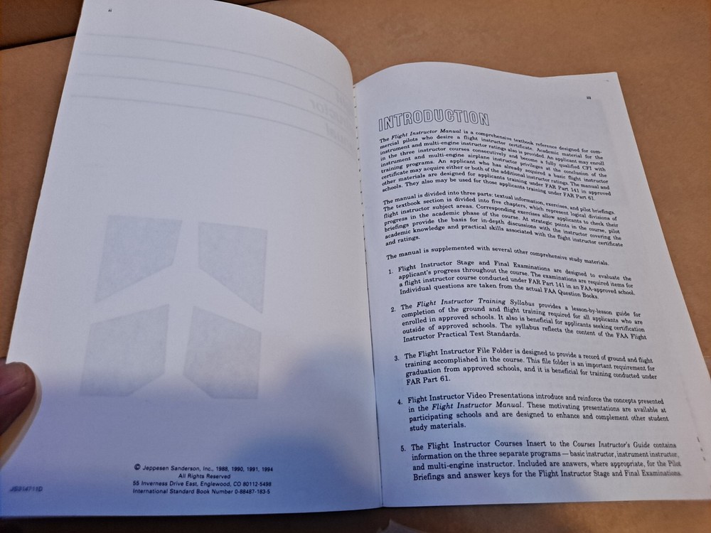 FLIGHT INSTRUCTOR MANUAL; Jeppesen Sanderson Commercial Pilot Reference Textbook