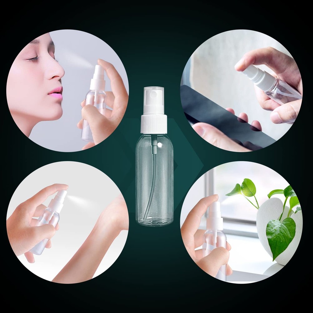 6 Pack 4oz Clear Plastic Spray Bottles Liquid Containers w/ Funnel and Labels