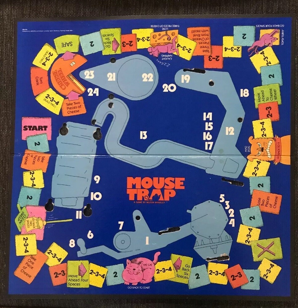 1986 Mouse Trap Board Game Extra Replacement Piece - GAME BOARD ONLY