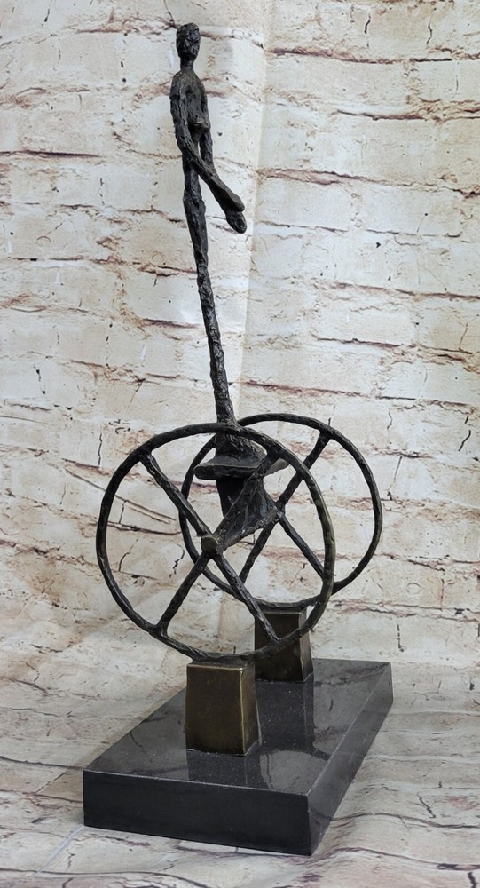 EXCEPTIONNELLE STATUE 100% BRONZE GLADIATOR ROMAIN EN CHARIOT LOST WAX METHOD