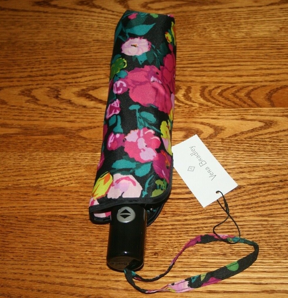 Vera Bradley UMBRELLA Compact One Touch Automatic Open Folding 4 tote backpack
