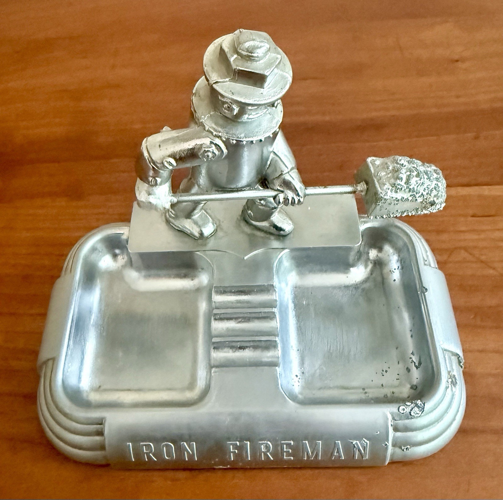 1920’s Art Deco Fireman Pen Holder Tray Trinket Dish Calling Card Cigar Ashtray