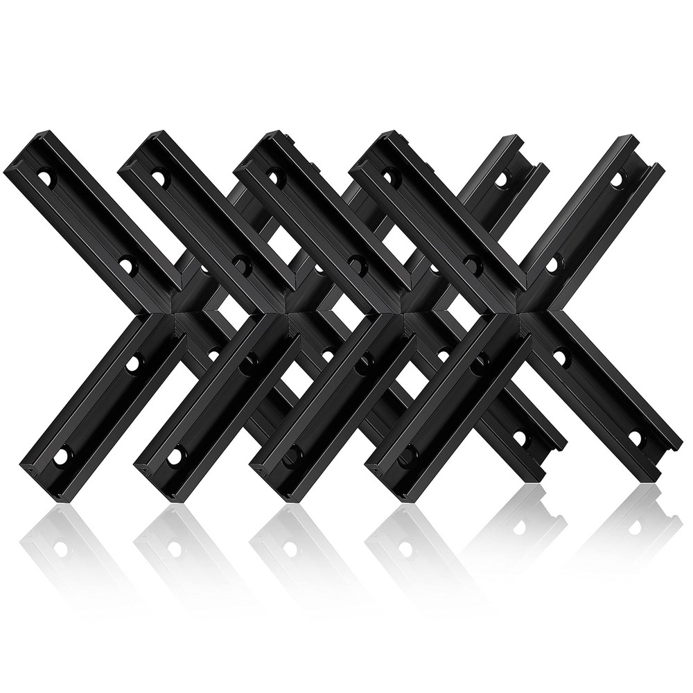4 Sets 3 inch T-Tracks Intersection Kit for Woodworking Double-Cut Jig