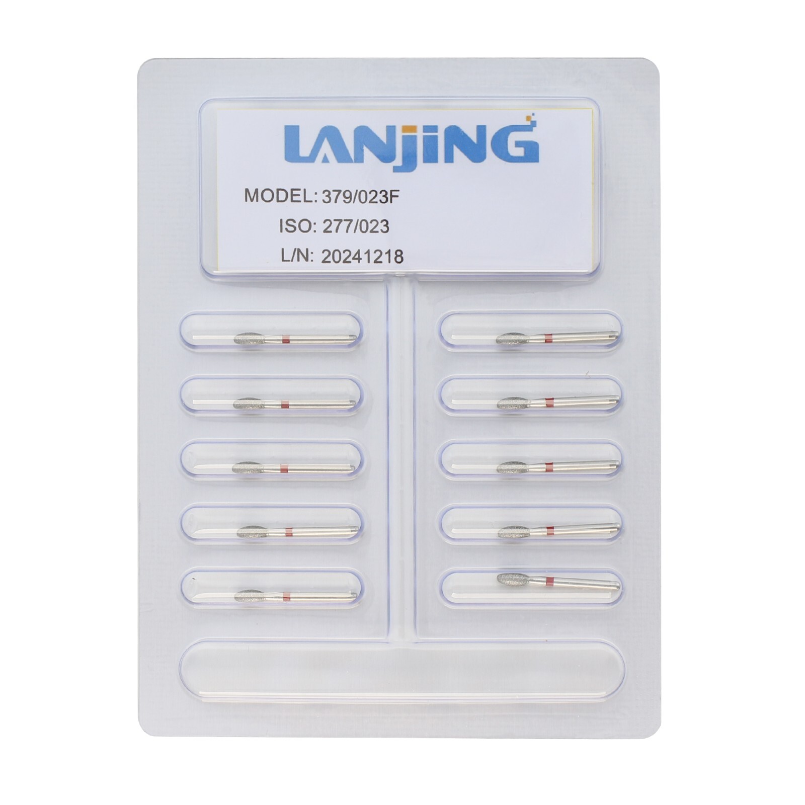 Multi-Use Football Diamond Burs FG 379/023F Egg Fine Grit Red Friction Grip FG