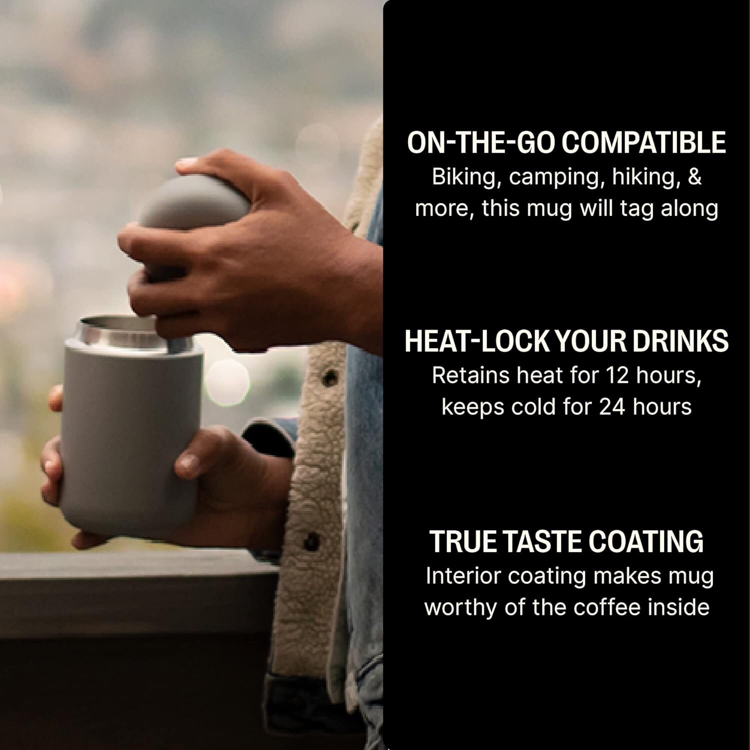 Fellow Carter Everywhere Tumbler Matte Gray 12oz 355ml Double Walled Coffee Mug