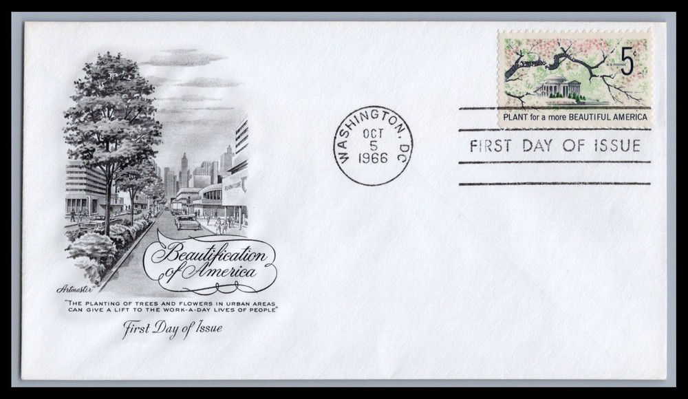 US FDC # 1318 5c Beautification  Artmaster  1966, 9e370