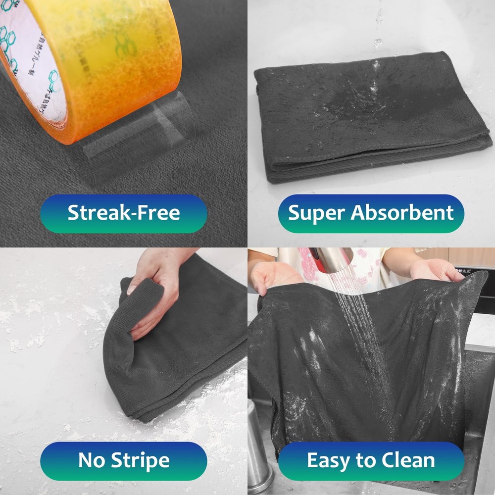 3 Pcs Extra Large Microfiber Cleaning Cloth 30" x 20" Washable Reusable Micro...