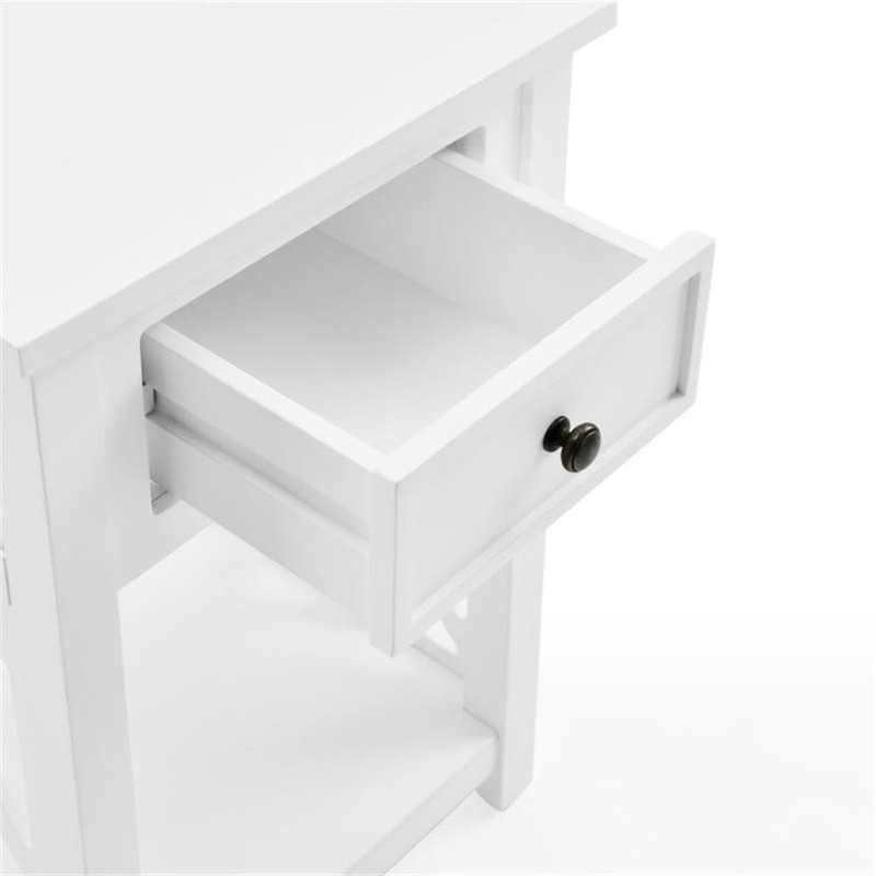 Coventry Wood End Table W/ Drawer & Shelf Modern Versatile Storage Solution New