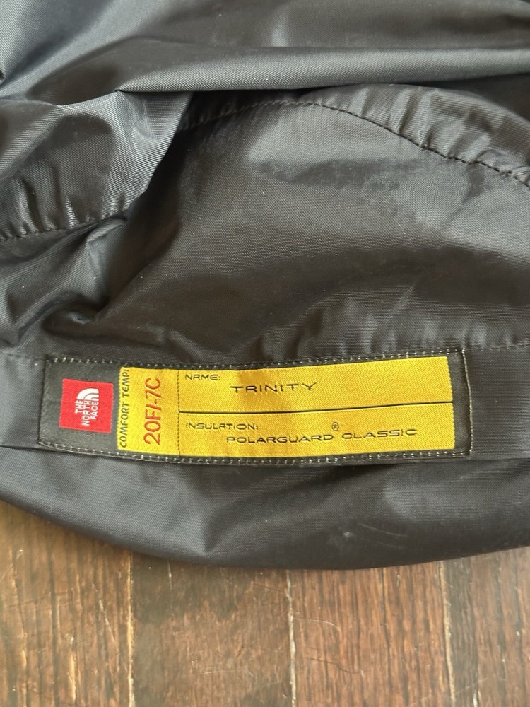 North Face Trinity sleeping bag, with 100% polyester filling