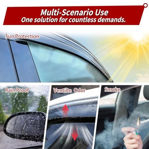 Window Visors Rain Guards fit Dodge Ram 1500 Crew Cab 2009-2018